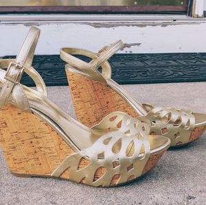 Stylish Gold BCBG Platforms